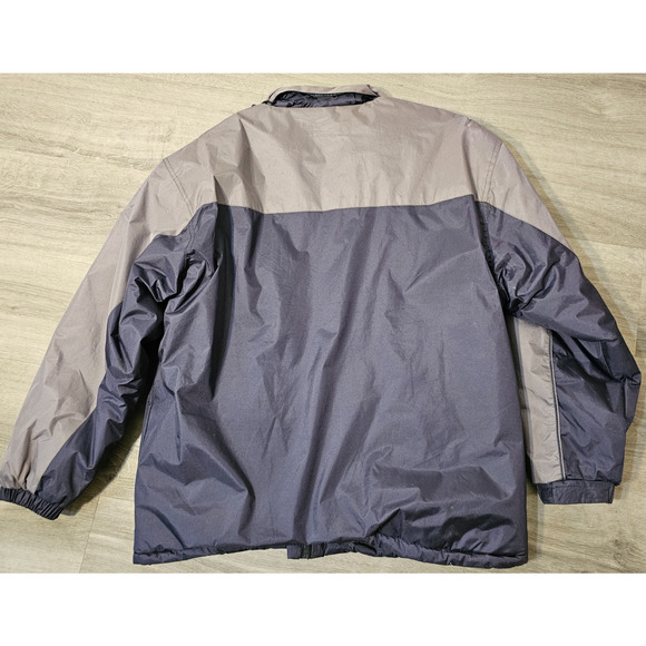 Mens Kenpo Jacket XL Full Zip Hooded Insulated Outdoors Navy Gray Jacket - Picture 5 of 6